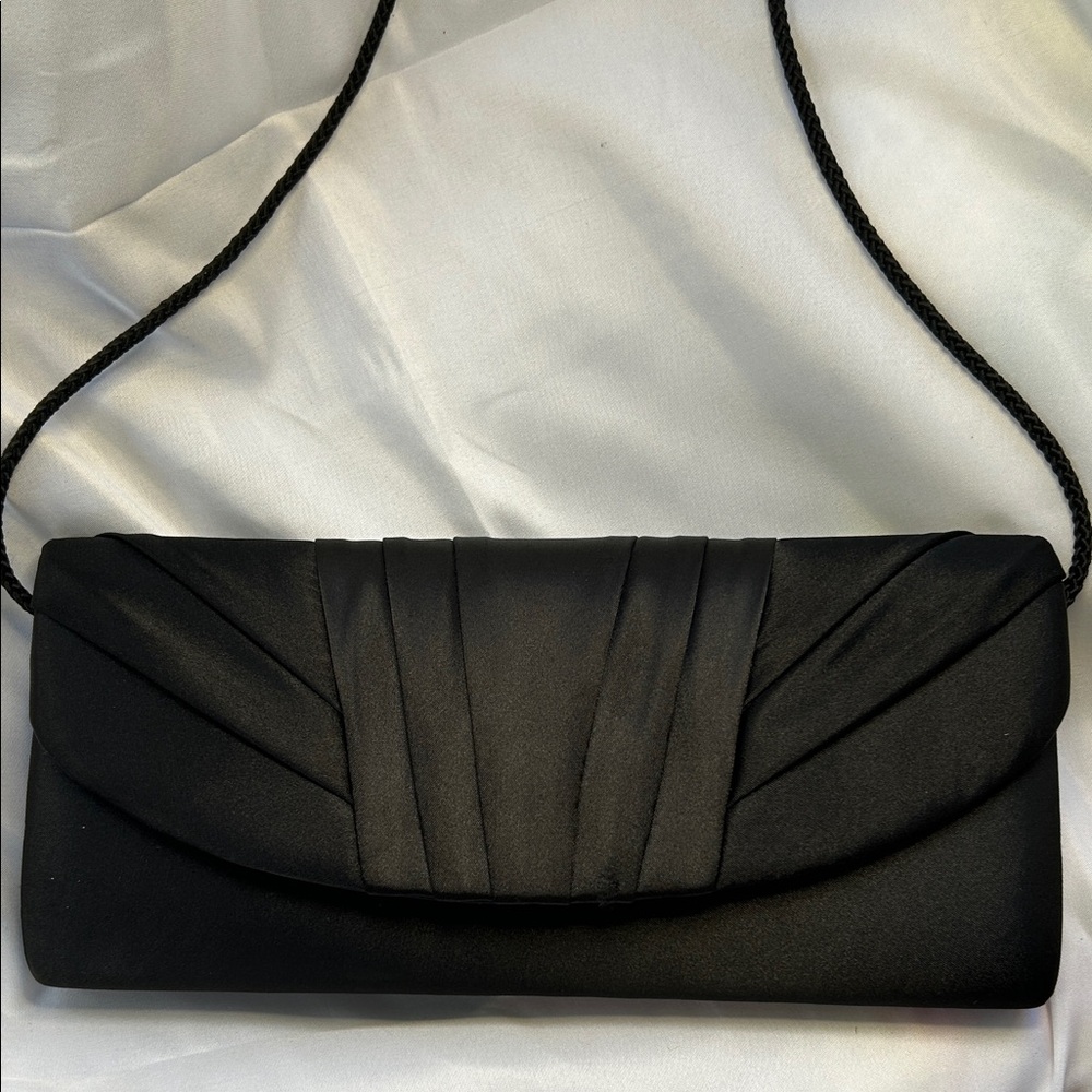 Jessica McClintick Elegant Black Clutch Bag Purse Formal Prom